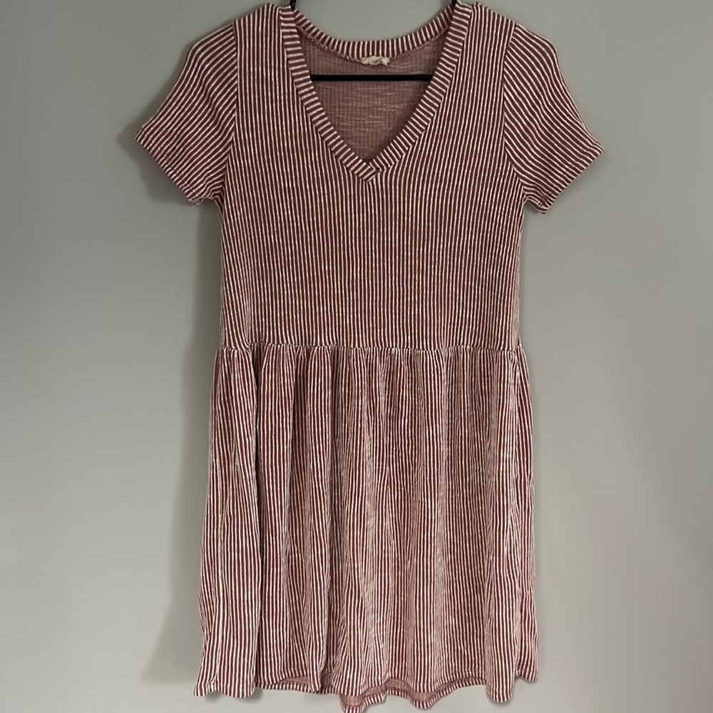 Pink and white stripe dress